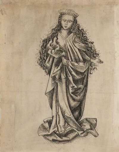 Stående kvindelig helgen af Martin Schongauer