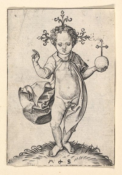 Kristusbarnet med en kugle, 1469-1482. af Martin Schongauer