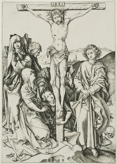 Korsfæstelsen, fra The Passion af Martin Schongauer