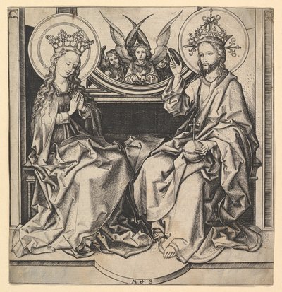 Jomfruens tronbesættelse, ca. 1435-1491. af Martin Schongauer