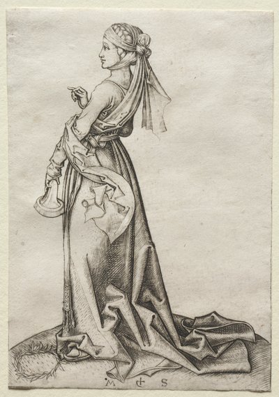 Den første af de tåbelige jomfruer af Martin Schongauer