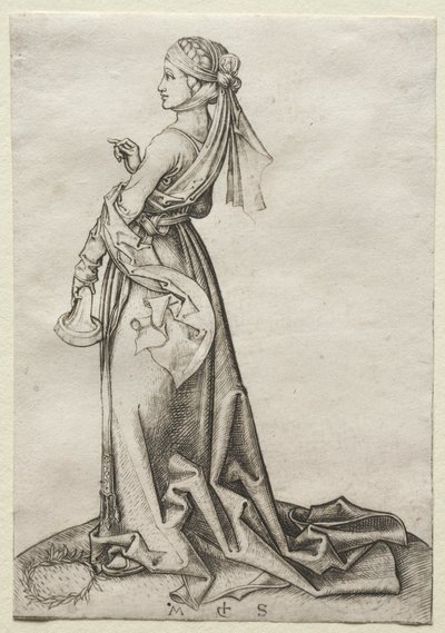 Den første af de tåbelige jomfruer. af Martin Schongauer