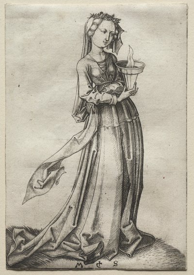 Den fjerde vise jomfru. af Martin Schongauer