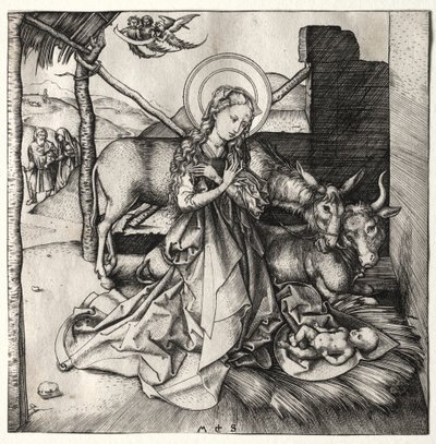 Kristi liv: Fødselen, ca. 1480-1490. af Martin Schongauer