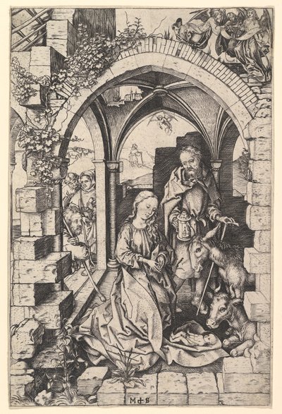 Fødselen, ca. 1435-1491. af Martin Schongauer