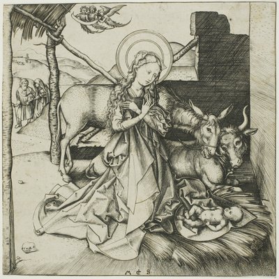 Fødselen, fra Kristi liv af Martin Schongauer
