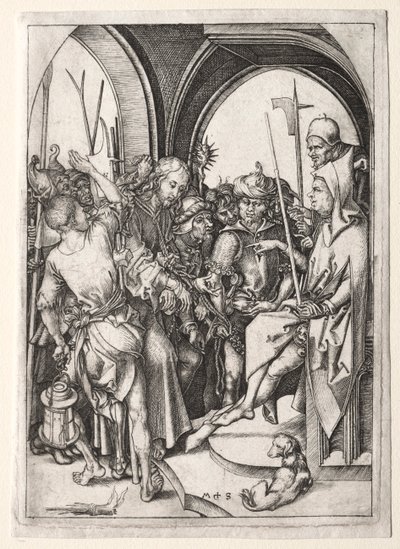 Lidenskaben: Kristus før Annas af Martin Schongauer
