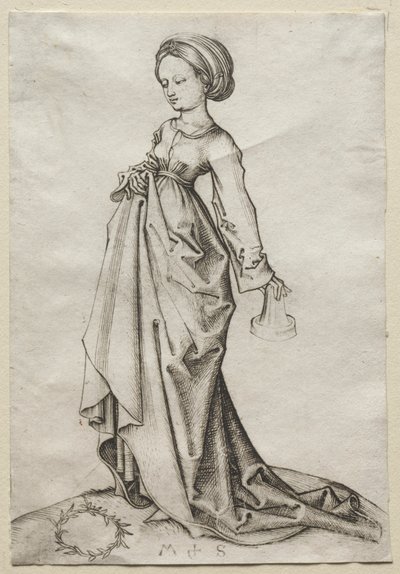 Den anden af de tåbelige Jomfruer. af Martin Schongauer