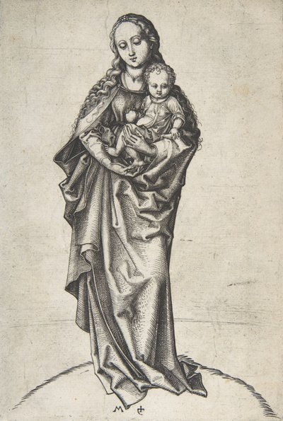 Jomfru og barn med et æble, ca. 1475., ca. 1475. af Martin Schongauer