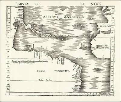 1513 Tabula Terre Nine af Martin Waldseemuller
