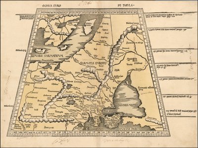 1513-kort over Baltikum, Skandinavien, Polen og Østeuropa af Martin Waldseemüller af Martin Waldseemuller