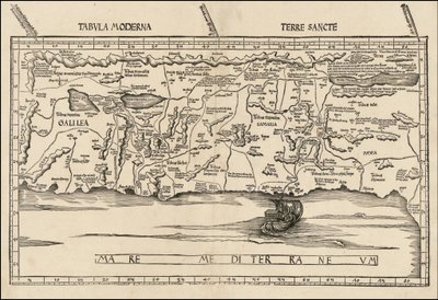 Kort over Palæstina fra 1513 af Martin Waldseemüller af Martin Waldseemuller