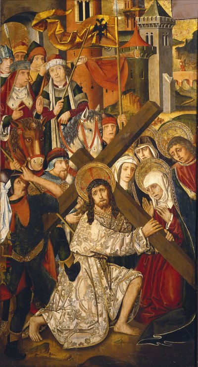 Vejen til Golgata (detaljer) af Martin & Ximenez Miguel (fl.1466 1505) Bernat