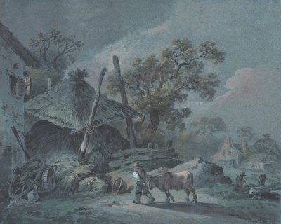 Gård med høloft af Martin von Molitor