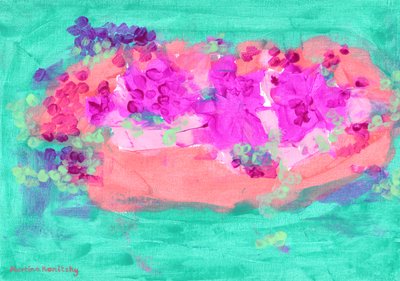 Blomsterkurv med roser af Martina Konitzky