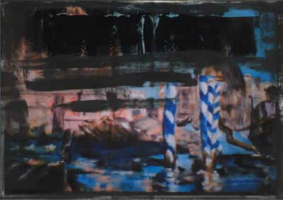 Grand Canal Abstract Sort 1 af Martina Konitzky