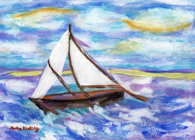 Fiskerbåden (Hyldest til Vincent van Gogh) af Martina Konitzky