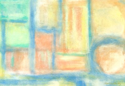 Lysfyldte rumkomposition pastel af Martina Konitzky