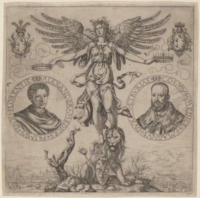 Alexander de Medici og Cosmo de Medici af Martino Rota