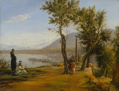 Figures at a Shrine, A Port Beyond (olie på lærred) af Martinus Rorbye