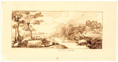 Landschaft mit biblischem Motiv af Martinus Rørbye