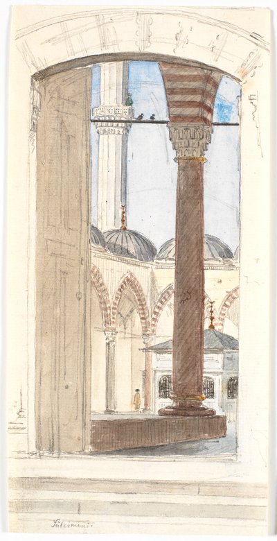 Del af Süleymaniye-moskeen af Martinus Rørbye