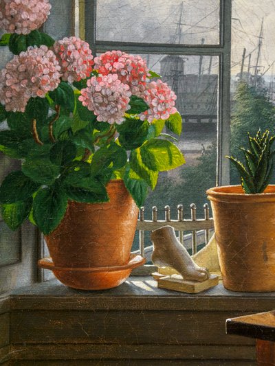 Udsigt foran kunstnerens vindue, detalje af Martinus Rorbye