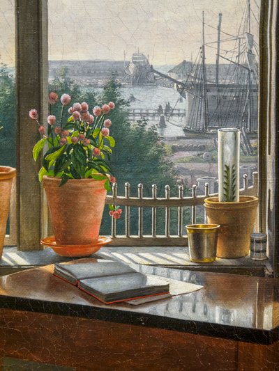 Udsigt foran kunstnerens vindue, detalje af Martinus Rorbye