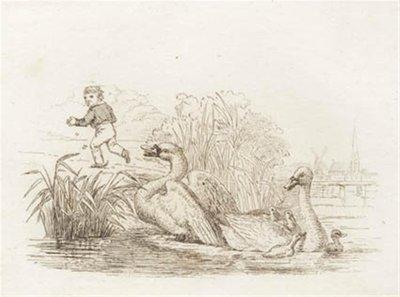 Illustration til "Halvhundrede Fabler for Børn" af Hey af Martinus Rørbye