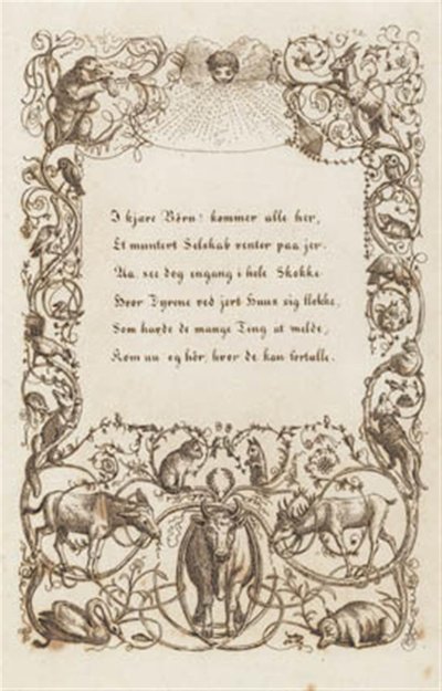 Illustration til "Halvhundrede Fabler for Børn" af Hey af Martinus Rørbye