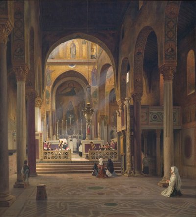 Interiør af Capella Palatina i Palermo, Italien af Martinus Rørbye