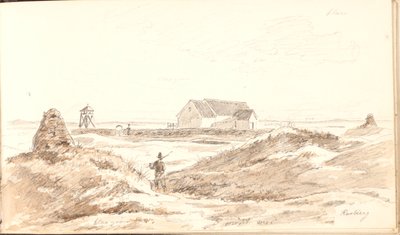 Klitlandskab ved Råbjerg Kirke af Martinus Rørbye
