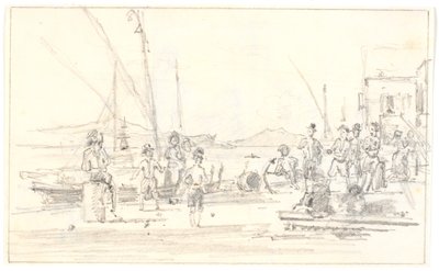 Parti af havnen i Palermo af Martinus Rørbye