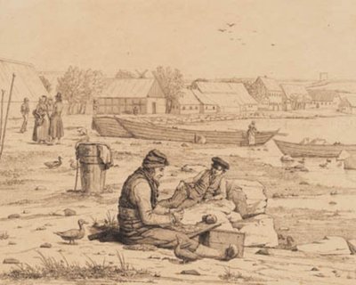 Strandgaden i Thisted. 1830 af Martinus Rørbye