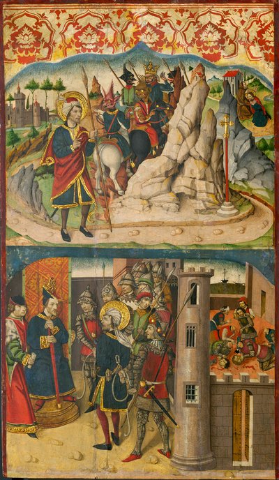 Sankt Christopher møder Satan; Sankt Christopher før kongen af Lykien af Martín de Soria