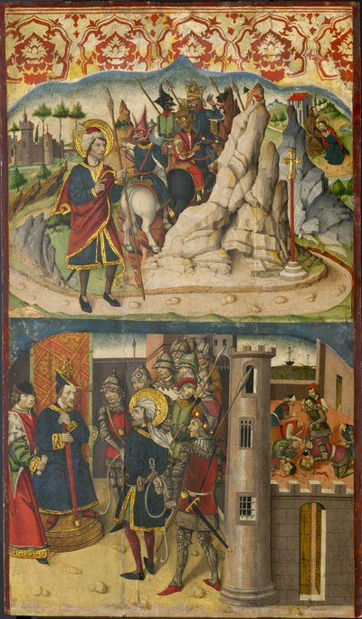 Sankt Christopher møder Satan, Sankt Christopher før kongen af Lykien, 1480-85 af Martín de Soria