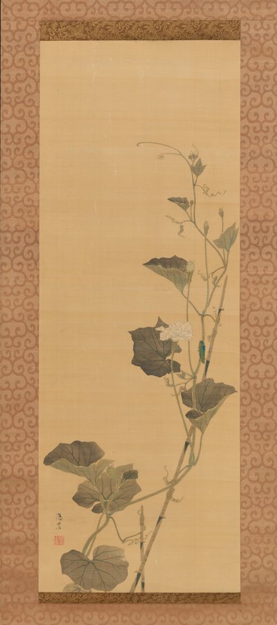 Calabash Flowers and Beetle, begyndelsen af det 19. århundrede. af Maruyama Ôshin