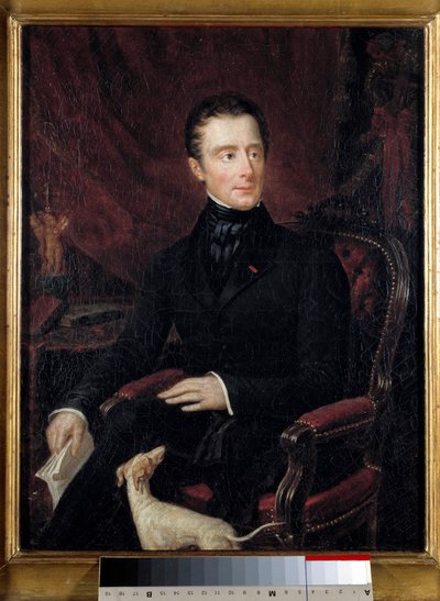 Portræt af den franske digter Alphonse de Lamartine (1790-1869) Maleri af Marianne Lamartine (1800-tallet). Paris. Museum for Romantisk Liv af Mary Ann Elisa Lamartine
