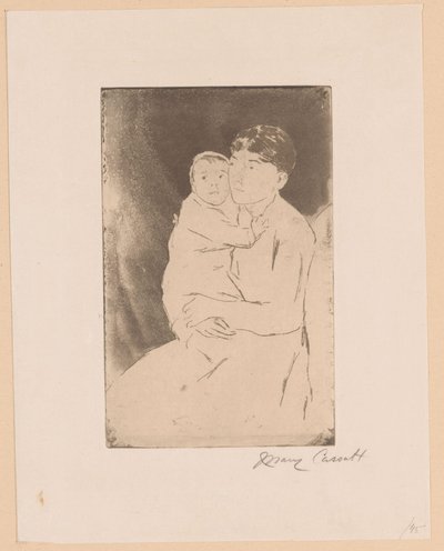 Barnepige og baby Sygeplejerske og baby Bill Mor og barn af Mary Cassatt (signed by artist)