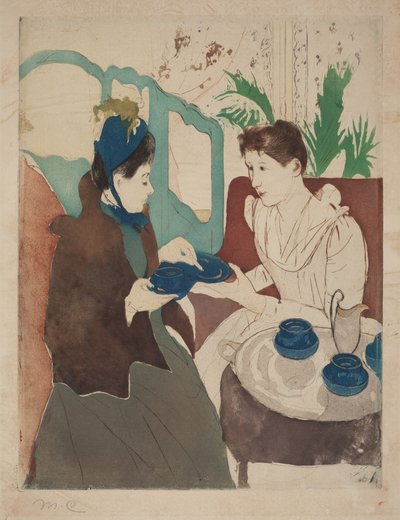 Eftermiddagste-selskab af Mary Cassatt