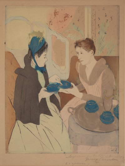 Eftermiddagste-selskab af Mary Cassatt