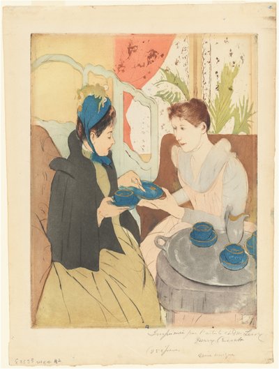 Eftermiddagste-selskab af Mary Cassatt