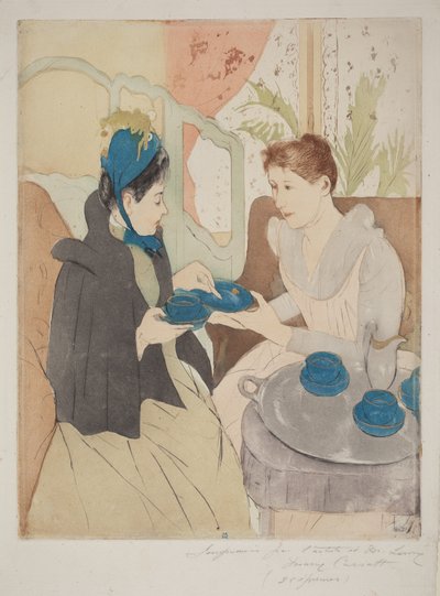 Eftermiddagste-selskab af Mary Cassatt