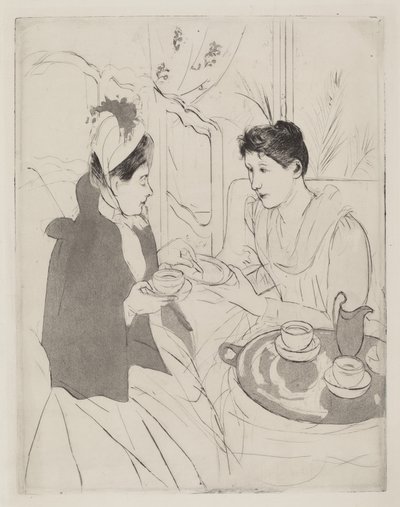 Afternoon Tea Party, 1890-1891. af Mary Cassatt