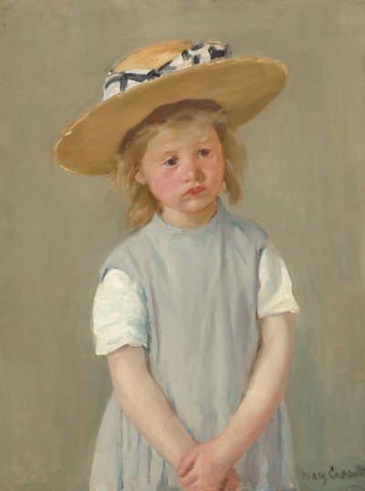 Barn i stråhat, ca. 1886. af Mary Cassatt