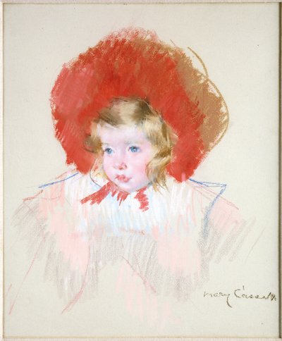 Barn med rød hat af Mary Cassatt