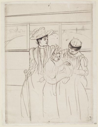 I Omnibussen, 1890-1891. af Mary Cassatt