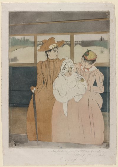 I Omnibussen, 1890-91. af Mary Cassatt