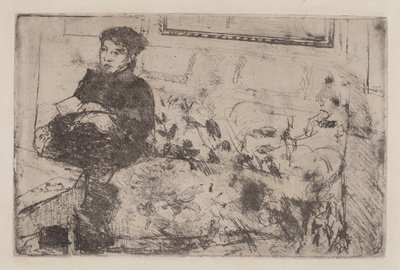 Interiør: På sofaen, ca. 1883. af Mary Cassatt