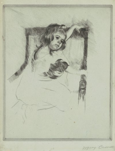 Knælende i en lænestol af Mary Cassatt